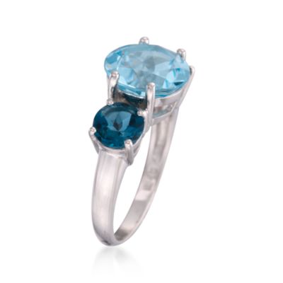 5.00 Carat Blue Topaz and 2.40 ct. t.w. London Blue Topaz Ring in Sterling Silver &mdash; Alt Image 3