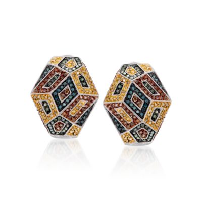 1.50 ct. t.w. Multicolored Diamond Earrings in Sterling Silver &mdash; Alt Image 1