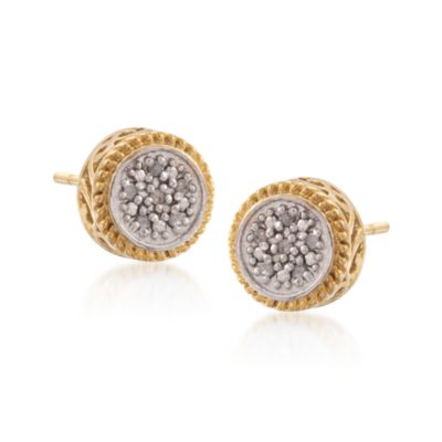.10 ct. t.w. Pave Diamond Stud Earrings in 14kt Over Sterling &mdash; Alt Image 1