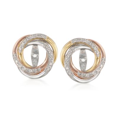 .10 ct. t.w. Diamond Swirl Tri-Colored Earring Jackets &mdash; Alt Image 1