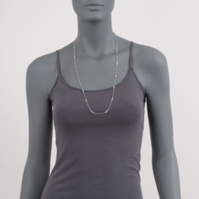 2.90 ct. t.w. Baguette CZ Station Necklace in Sterling Silver &mdash; Alt Image 5