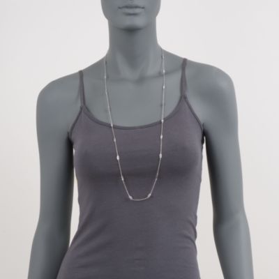2.90 ct. t.w. Baguette CZ Station Necklace in Sterling Silver &mdash; Alt Image 6