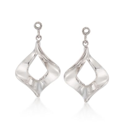 Twist Drop Earring Jackets in Sterling Silver &mdash; Alt Image 1