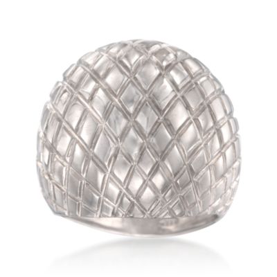 Italian Sterling Silver Textured Dome Ring &mdash; Alt Image 1