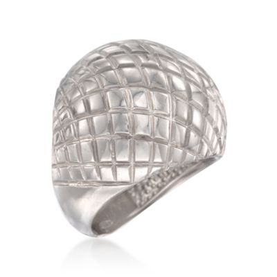 Italian Sterling Silver Textured Dome Ring &mdash; Alt Image 3