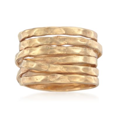 Italian 24kt Over Sterling Multi-Band Ring &mdash; Alt Image 1