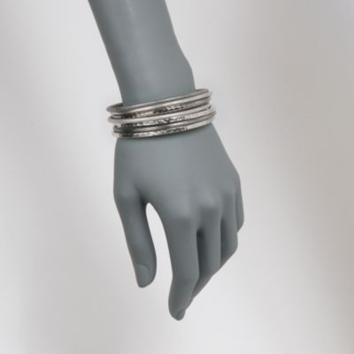 Italian Sterling Silver Bangle Set. 7" &mdash; Alt Image 2