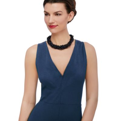 Black Pearl Torsade Necklace in Sterling Silver. 18" &mdash; Alt Image 2