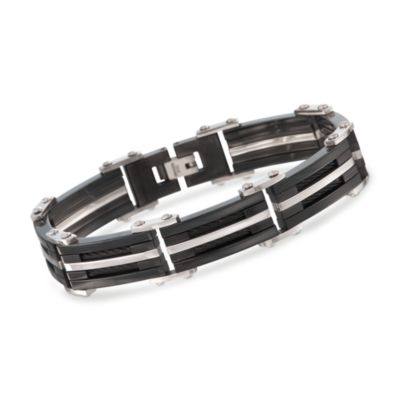 Men's Stainless Steel Cable Bracelet. 8.25" &mdash; Alt Image 1