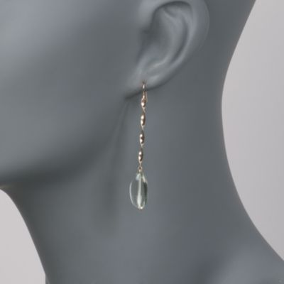 12.00 ct. t.w. Green Amethyst Spiral Drop Earrings in 14kt Yellow Gold &mdash; Alt Image 2