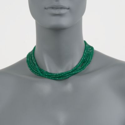Green Onyx Multi-Strand Necklace in 14kt Yellow Gold &mdash; Alt Image 2