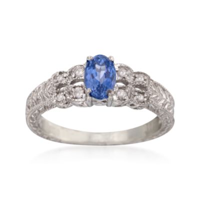 .50 Carat Tanzanite and .10 ct. t.w. Diamond Ring in 14kt White Gold &mdash; Alt Image 1