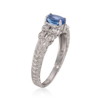 .50 Carat Tanzanite and .10 ct. t.w. Diamond Ring in 14kt White Gold &mdash; Alt Image 3
