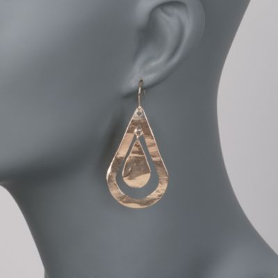 24kt Over Sterling Double Teardrop Earrings &mdash; Alt Image 2