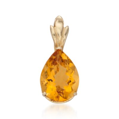 6.75 Carat Citrine Pendant in 14kt Yellow Gold &mdash; Alt Image 1
