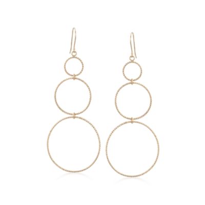 14kt Yellow Gold Circle Hoop Earrings &mdash; Alt Image 1