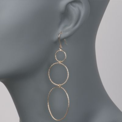 14kt Yellow Gold Circle Hoop Earrings &mdash; Alt Image 2