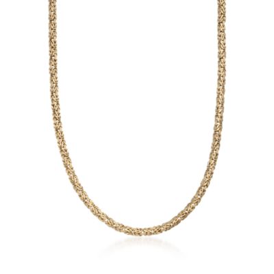 14kt Yellow Gold Byzantine Necklace &mdash; Alt Image 1