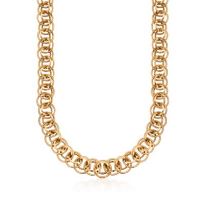 14kt Gold Over Sterling Double Circle-Link Necklace &mdash; Alt Image 1