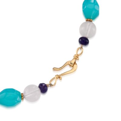 112.00 ct. t.w. Amethyst and Multi-Gemstone Bead Necklace in 18kt Over Sterling. 16" &mdash; Alt Image 3