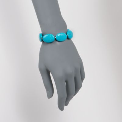 Turquoise Stretch Bracelet in Sterling Silver &mdash; Alt Image 2