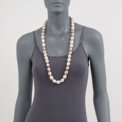 Multicolored Endless Shell Bead Necklace. 32" &mdash; Alt Image 2