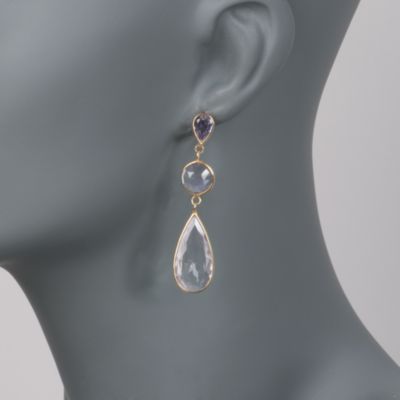 26.70 ct. t.w. Amethyst Drop Earrings in 14kt Yellow Gold &mdash; Alt Image 2
