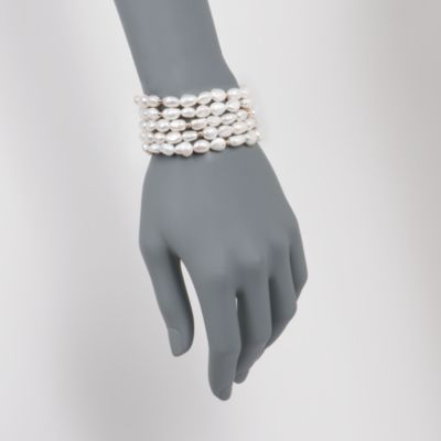 Set of 5 Cultured Baroque Pearl Bracelets in 14kt Yellow Gold &mdash; Alt Image 2