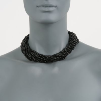Black Onyx Multi-Strand Necklace in 18kt Over Sterling. 18" &mdash; Alt Image 2