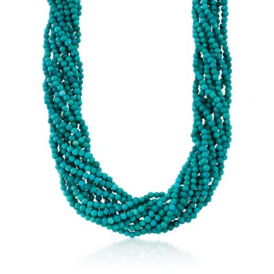 Multi-Strand Turquoise Necklace in 18kt Over Sterling. 18" &mdash; Alt Image 1