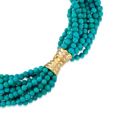 Multi-Strand Turquoise Necklace in 18kt Over Sterling. 18" &mdash; Alt Image 3