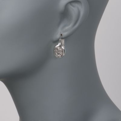 Gray Drusy Hoop Earrings in Sterling Silver &mdash; Alt Image 2