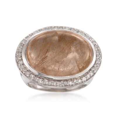 Rutilated Quartz and .44 ct. t.w. Diamond Ring in Sterling Silver &mdash; Alt Image 1