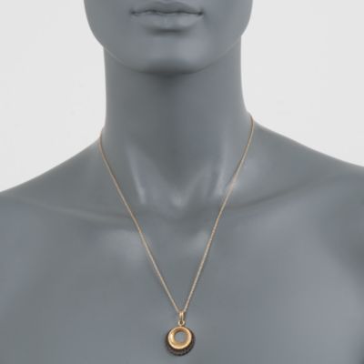 Textured Circle Necklace in 14kt Yellow Gold &mdash; Alt Image 4