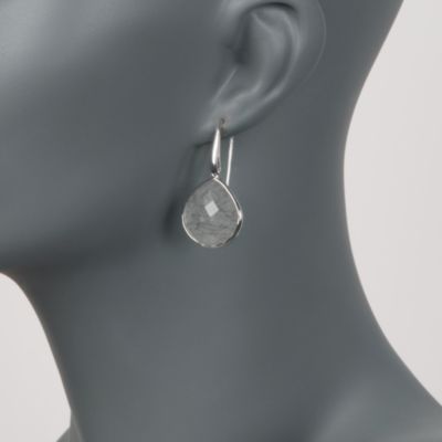 30.00 ct. t.w. Tourmalinated Quartz Pear-Shaped Earrings in Sterling Silver &mdash; Alt Image 2