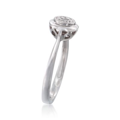.10 ct. t.w. Diamond Flower Ring in Sterling Silver &mdash; Alt Image 3