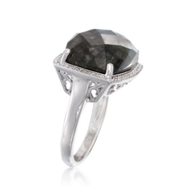 Labradorite and .10 ct. t.w. Diamond Ring in Sterling Silver &mdash; Alt Image 3