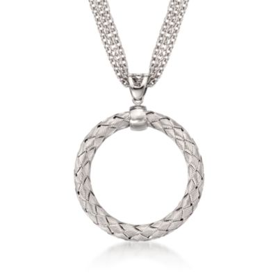 Fifth Season by Roberto Coin Sterling Silver Circle Pendant Necklace. 16" &mdash; Alt Image 1
