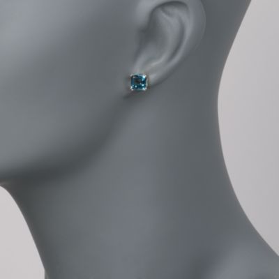4.00 ct. t.w. London Blue Topaz Square Stud Earrings in 14kt Yellow Gold &mdash; Alt Image 2
