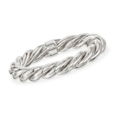 Fifth Season by Roberto Coin Sterling Silver Twisted Bangle Bracelet. 7" &mdash; Alt Image 1