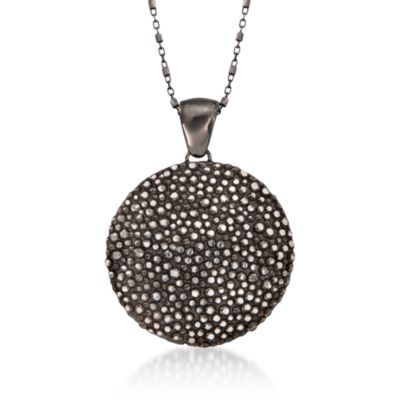 Roberto Coin "Stingray" Sterling Silver Pendant Necklace With Black Rhodium. 18" &mdash; Alt Image 1