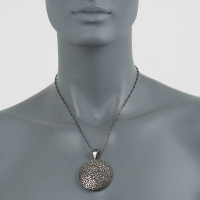 Roberto Coin "Stingray" Sterling Silver Pendant Necklace With Black Rhodium. 18" &mdash; Alt Image 2
