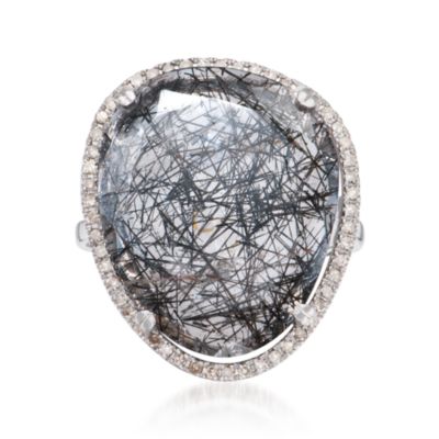Rutilated Quartz and .20 ct. t.w. Diamond Ring in Sterling Silver &mdash; Alt Image 1