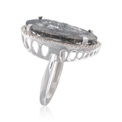 Rutilated Quartz and .20 ct. t.w. Diamond Ring in Sterling Silver &mdash; Alt Image 3