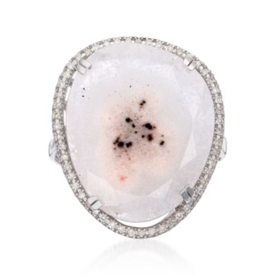 Chalcedony and .20 ct. t.w. Diamond Ring in Sterling Silver &mdash; Alt Image 1
