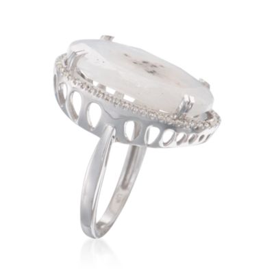 Chalcedony and .20 ct. t.w. Diamond Ring in Sterling Silver &mdash; Alt Image 3