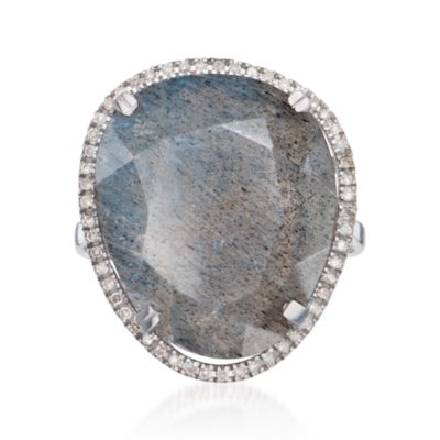 Labradorite and .20 ct. t.w. Diamond Ring in Sterling Silver &mdash; Alt Image 1