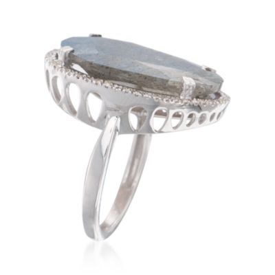 Labradorite and .20 ct. t.w. Diamond Ring in Sterling Silver &mdash; Alt Image 3