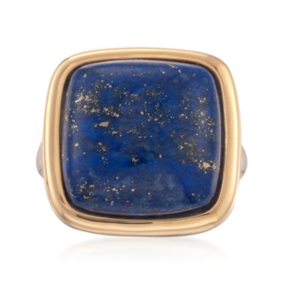 Square Lapis Ring in 14kt Yellow Gold &mdash; Alt Image 1