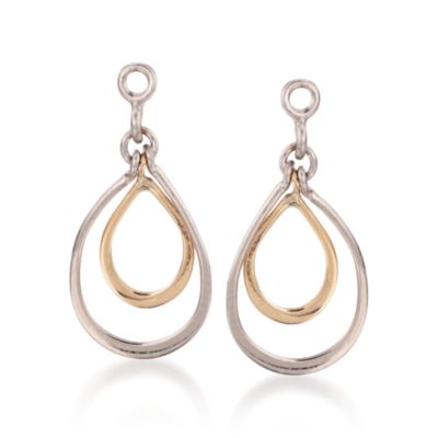 Sterling Silver and 14kt Yellow Gold Earring Jackets &mdash; Alt Image 1